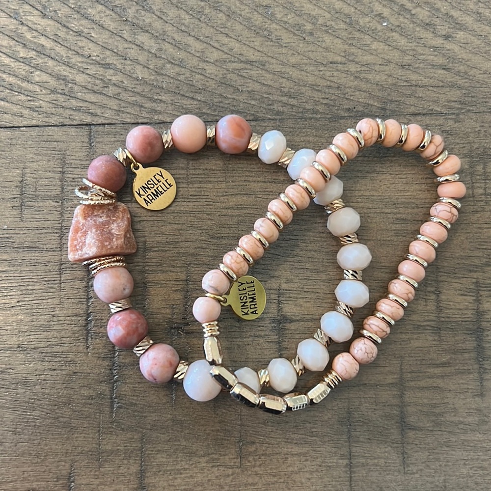 Pink Beaded Kinsley Armelle Bracelets